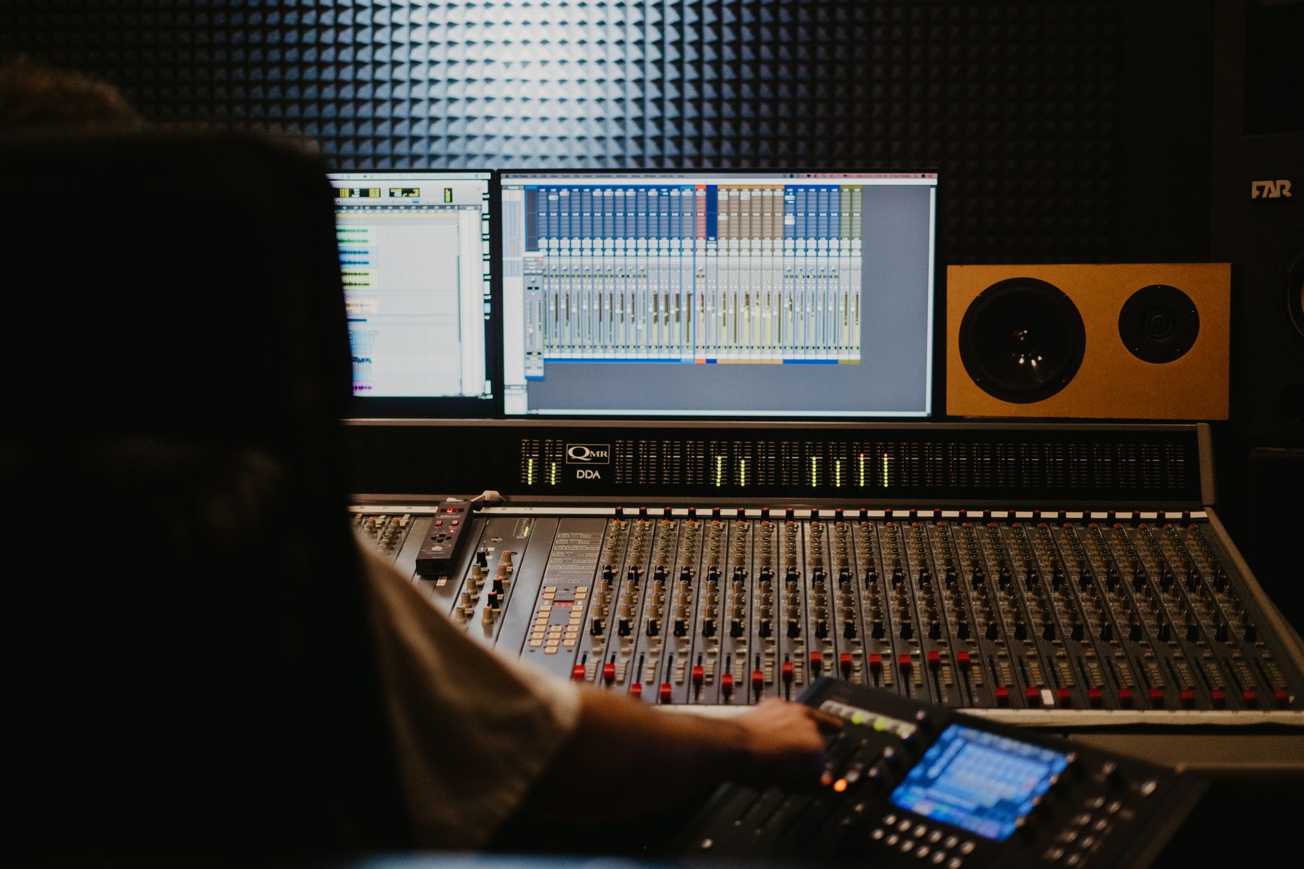 Inside sound insulated professional TV production stage